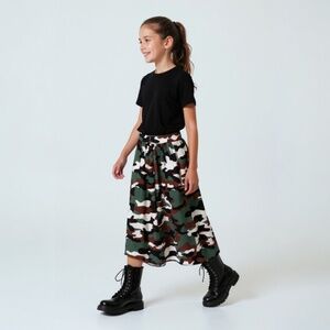 Mom and Pop’s Kids Girls‎ M 8 Skirt Multicolored Camouflage Maxi 100% Cotton